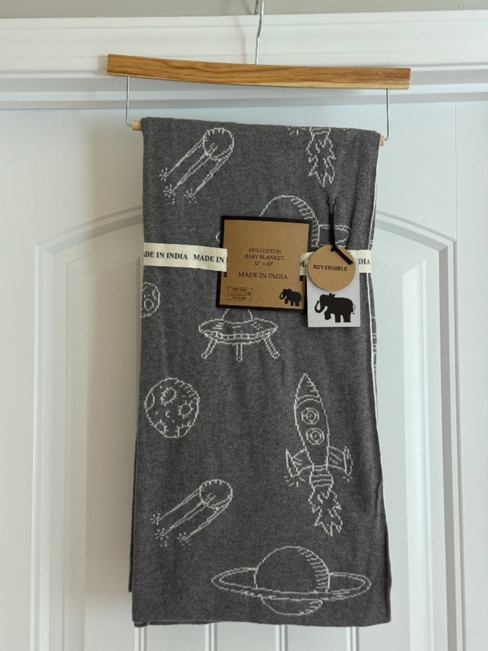 Grey & Cream Baby Space Blanket